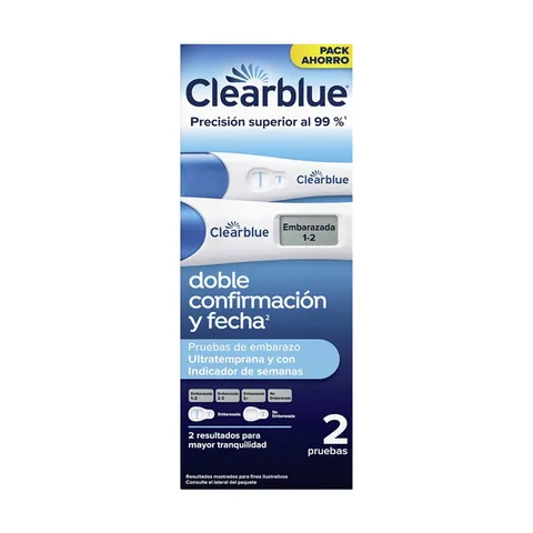 Clearblue Duplo Test Embarazo Digital Ultratemprana e Indicador de Semanas (2 unidades)