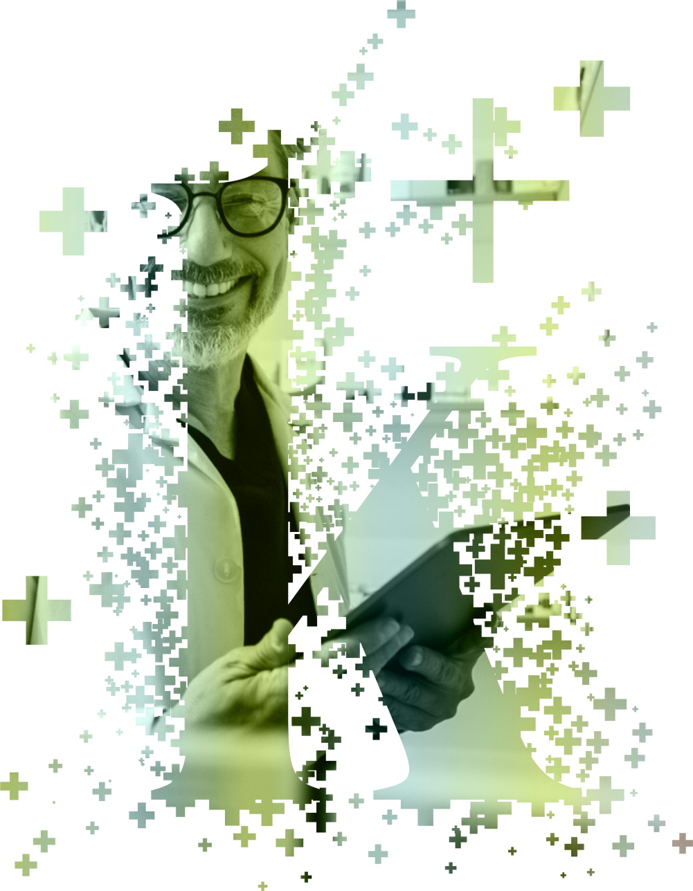 Farmacéutica analizando datos digitales